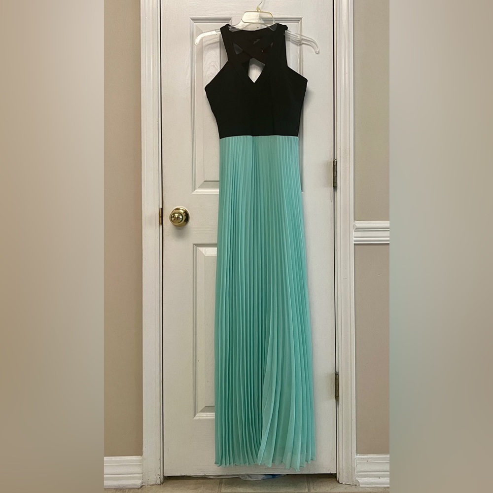 Crystal Doll Black Green Long Maxi Formal Dress Size 5